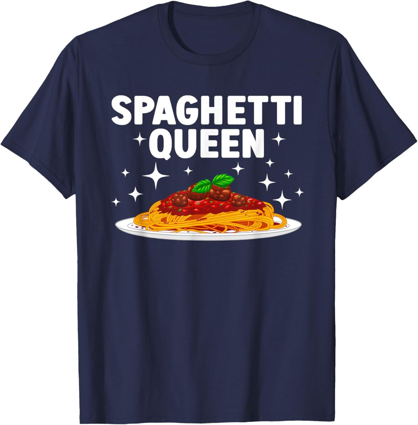 Cool Spaghetti Art Girls Italian Food Pasta Lover T-Shirt - T-Shirt | Navy