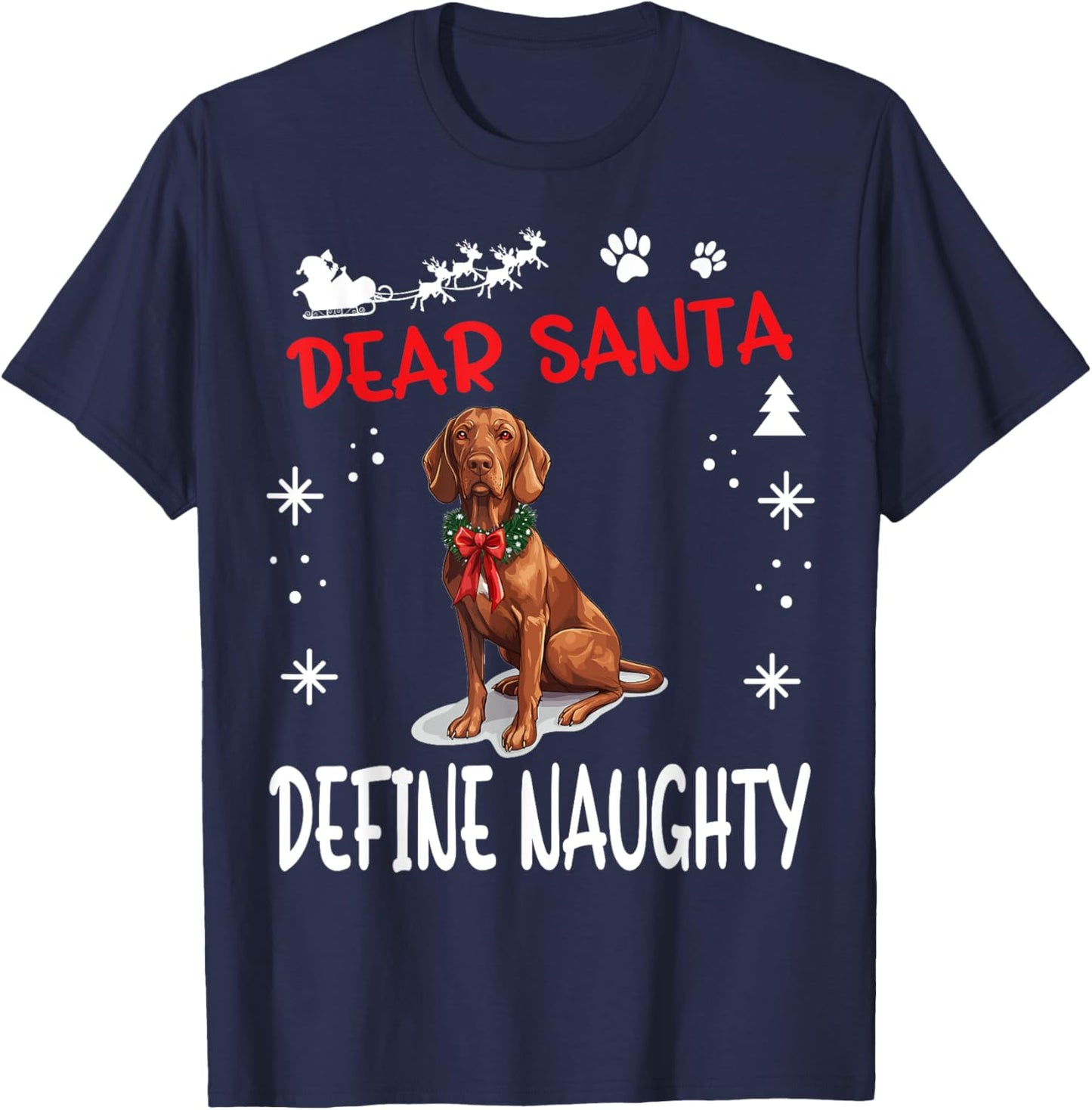 Cute Redbone Coonhound Dog Christmas Dear Santa Define Women Kids T-Shirt - T-Shirt | Navy