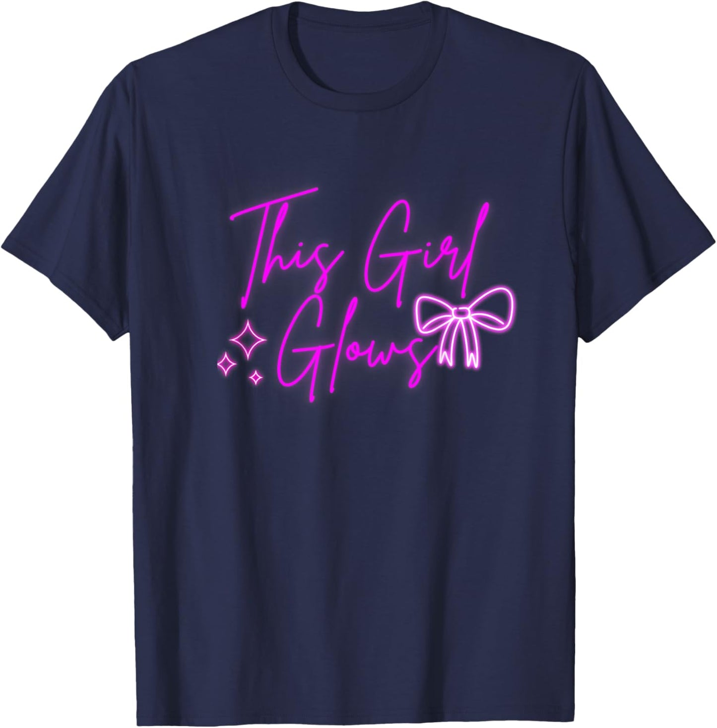 This Girl Glows For Kids Tie Dye Bright Colors 80's and 90's T-Shirt - T-Shirt | Navy
