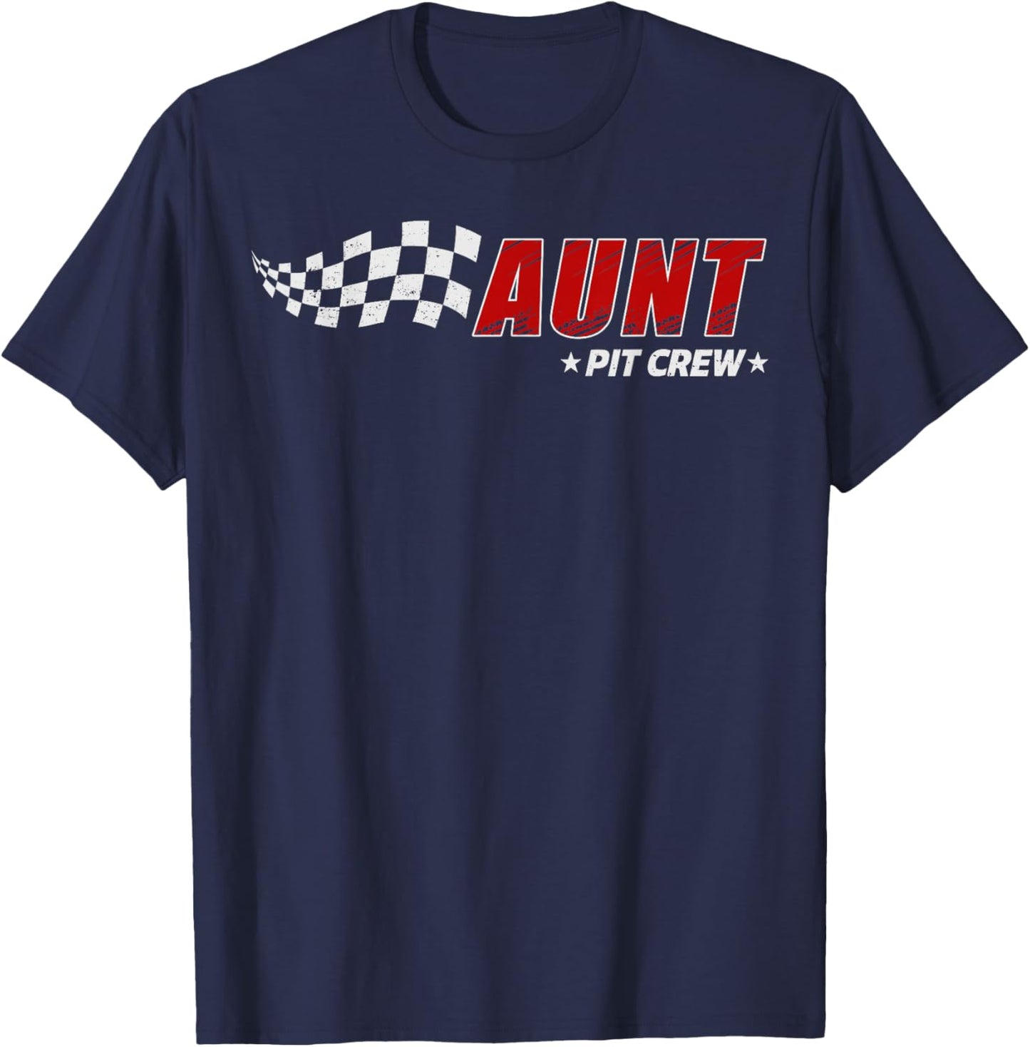 Aunt Pit Crew Race Car Birthday Family Matching Pit Crew T-Shirt - T-Shirt | Navy