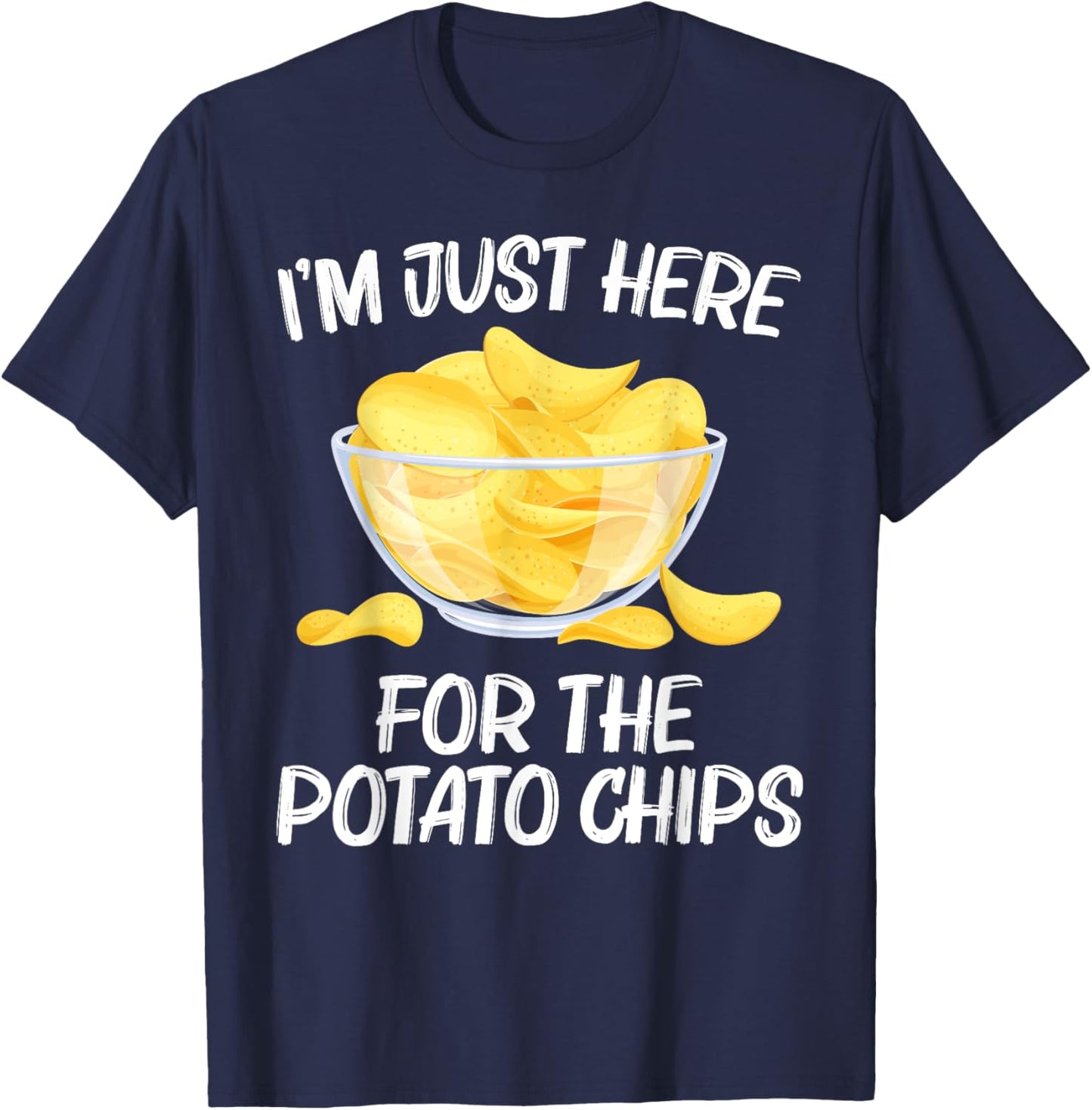 Cool Potato Chips Art Women Kids Potato Chips Lover T-Shirt - T-Shirt | Navy
