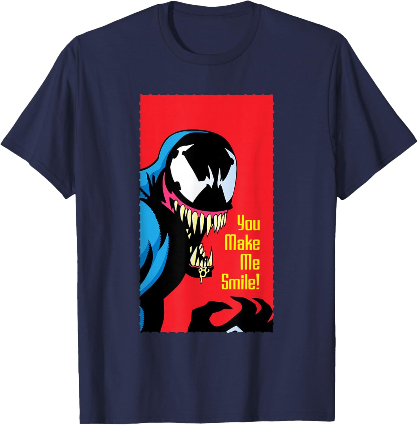 Marvel Retro ’90s Valentine’s Day Card Spider-Man Venom T-Shirt - T-Shirt | Navy