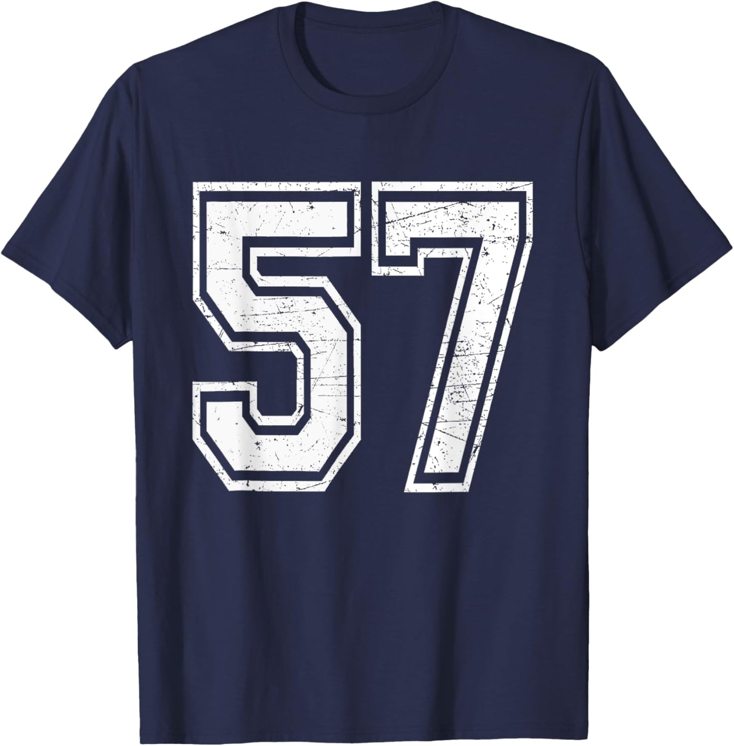 Number 57 Varsity Sports Team Jersey 57th Birthday T-Shirt - T-Shirt | Navy