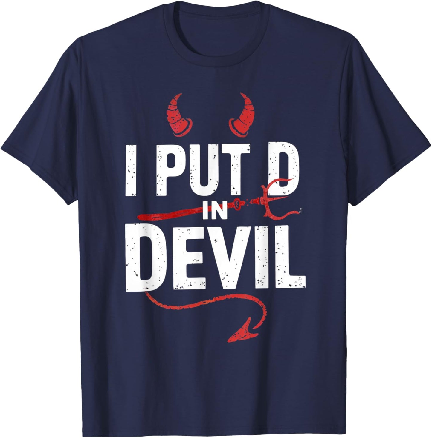 I Put D In Devil Funny Halloween Matching Couple Men Women T-Shirt - T-Shirt | Navy