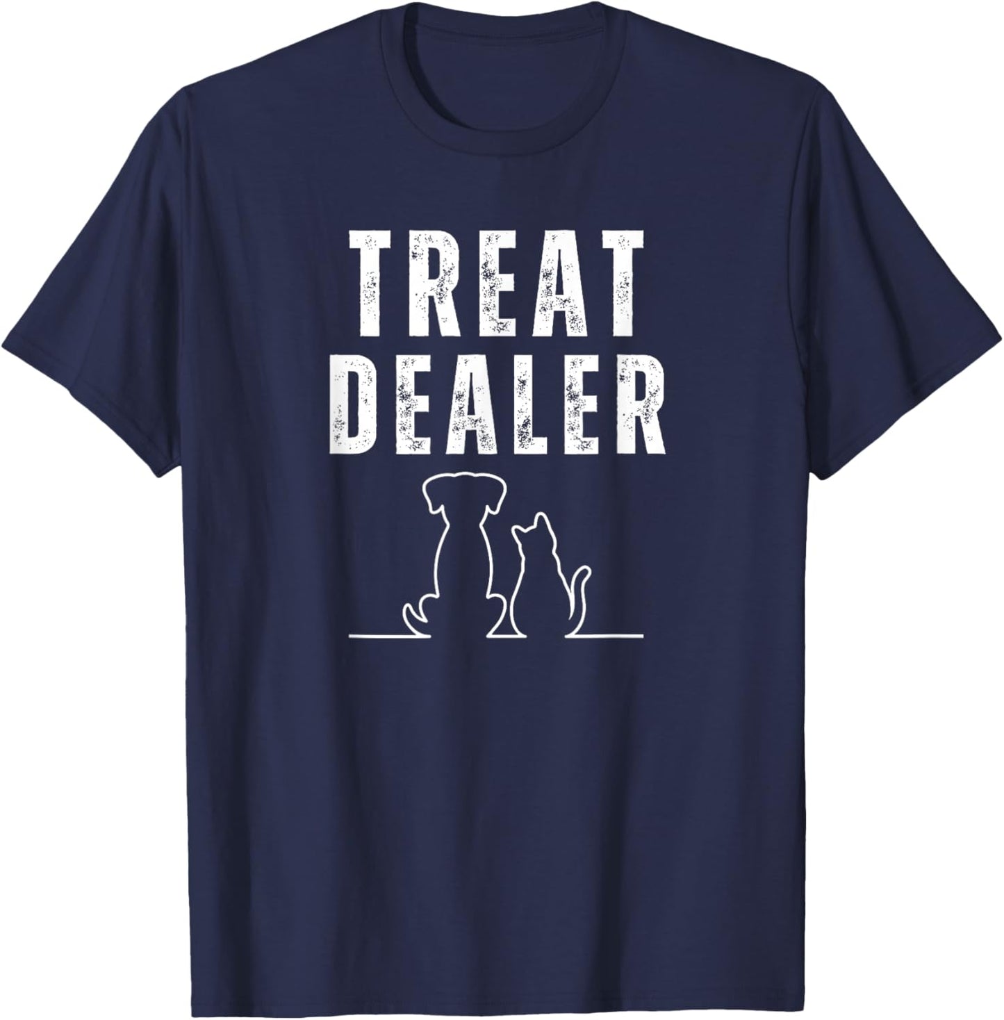 Funny Humor Dog Treat Dealer Dog Owner Dog Treats Dog Lover T-Shirt - T-Shirt | Navy