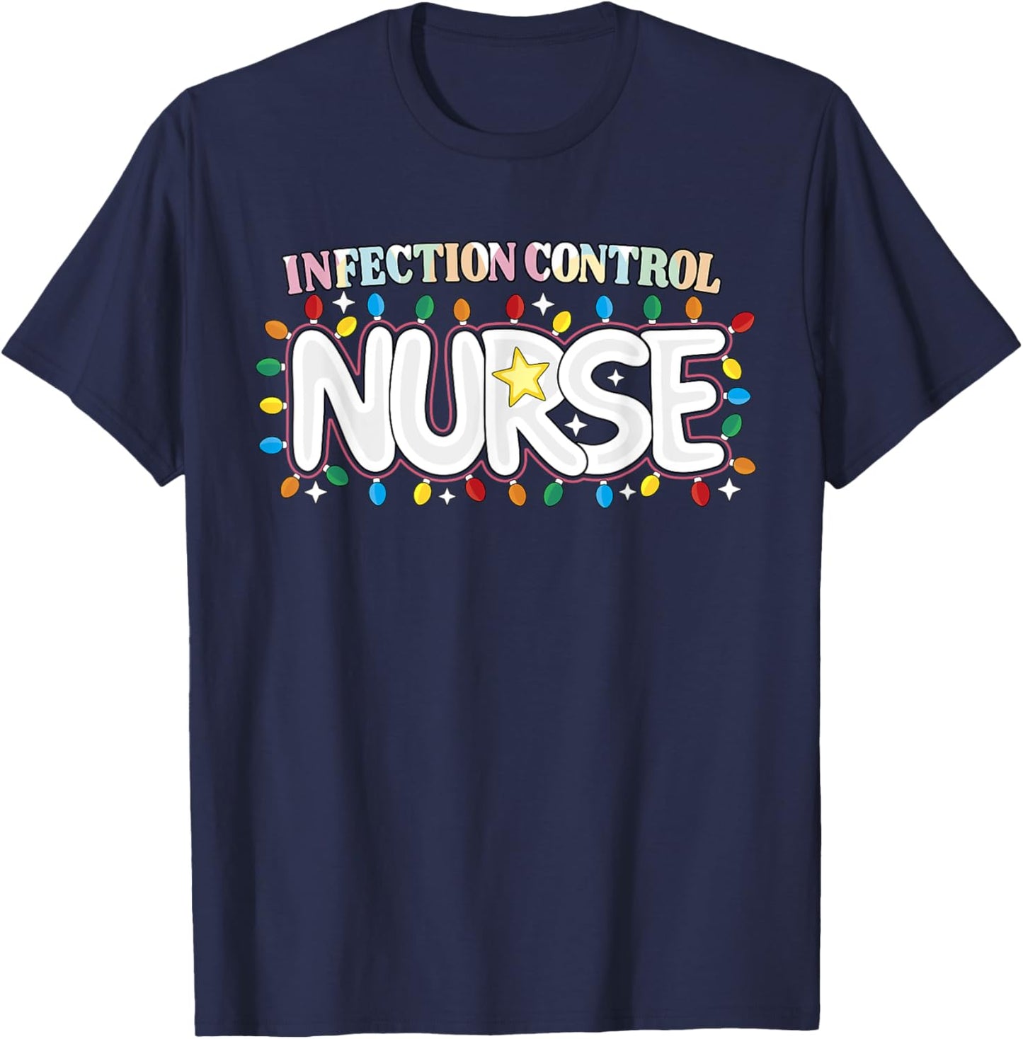 Infection Control Nurse Christmas Epidemiology Nursing Crew T-Shirt - T-Shirt | Navy