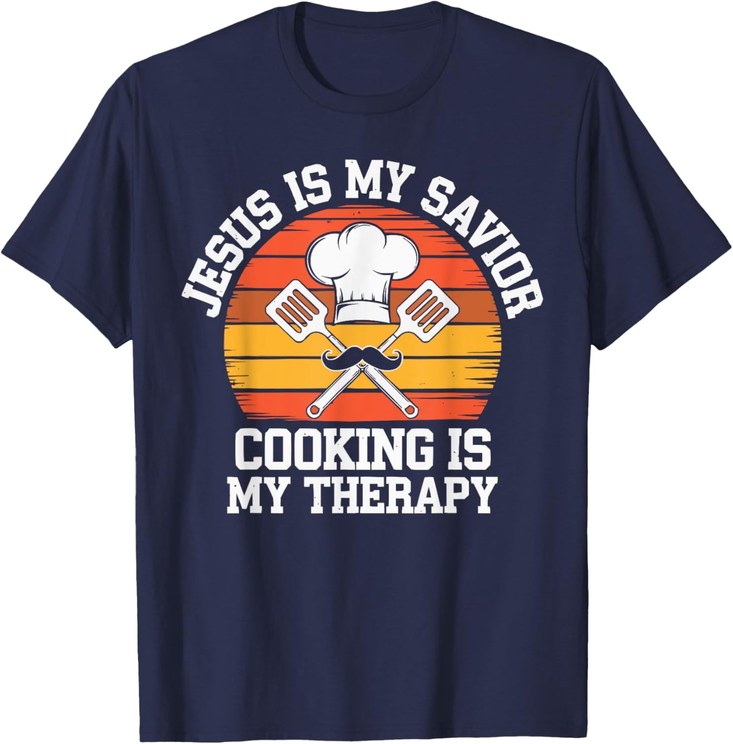 Cooking Jesus Christ Religion Christian Chef Christianity T-Shirt - T-Shirt | Navy