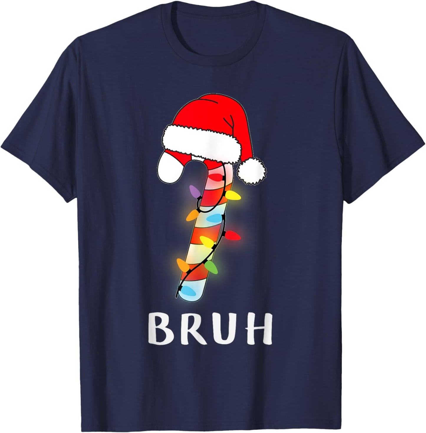 Christmas Candy Cane Crew Bruh, Boy Girl T-Shirt - T-Shirt | Navy