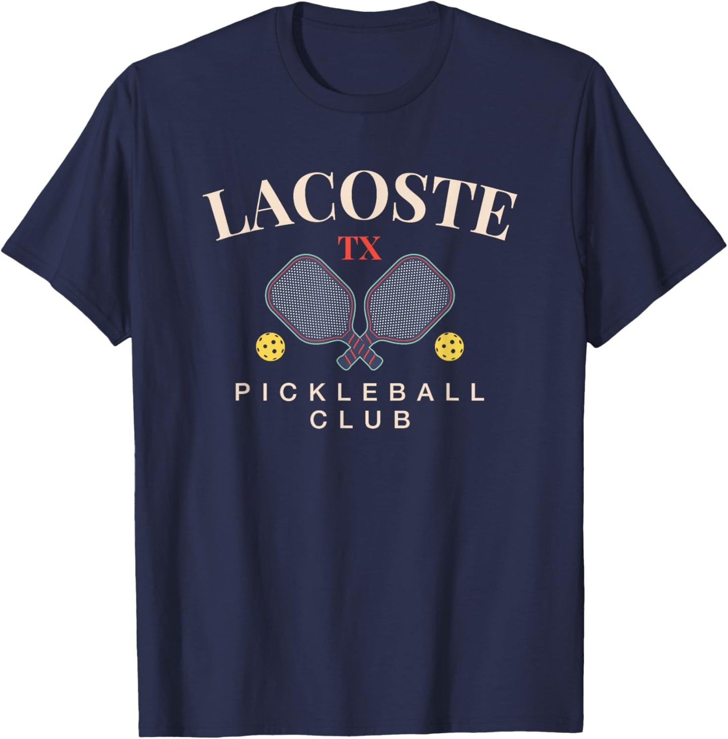 Lacoste, TX Pickleball Club for Paddle Lovers T-Shirt - T-Shirt | Navy