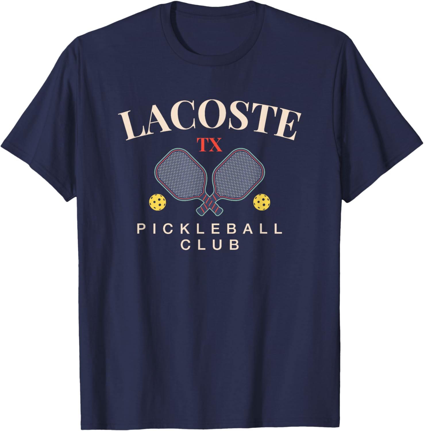 Lacoste, TX Pickleball Club for Paddle Lovers T-Shirt - T-Shirt | Navy
