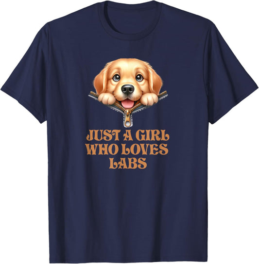 Just A Girl Who Loves Labs T-Shirt - T-Shirt | Navy