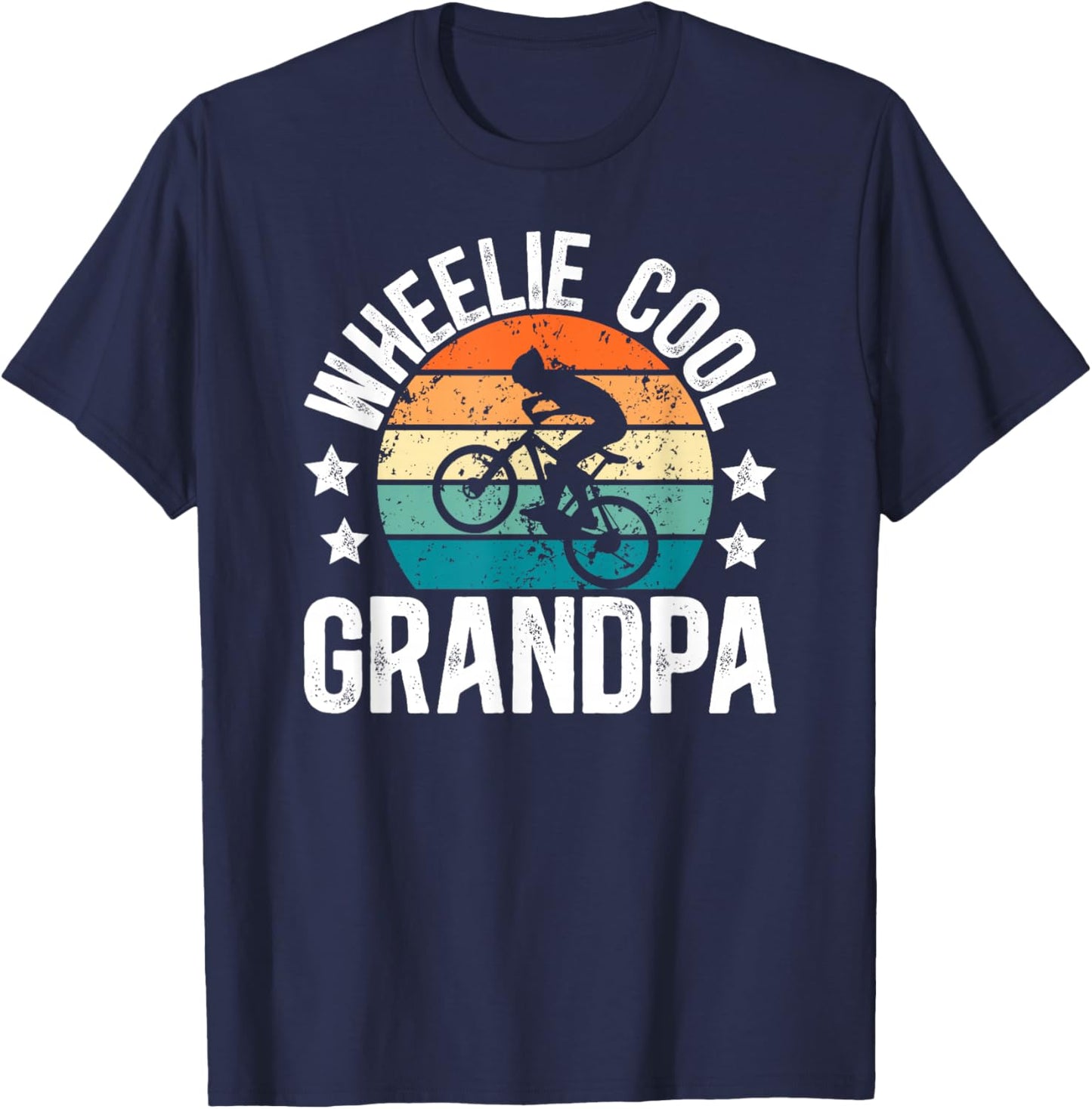 Wheelie Cool Cycling Grandpa Bicycle Grandpa Cyclist Grandpa T-Shirt - T-Shirt | Navy