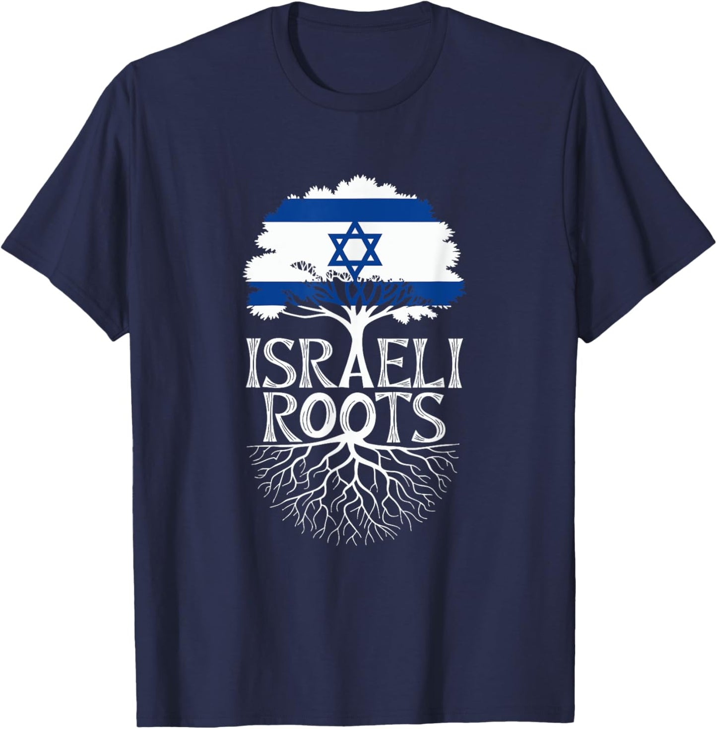 Israeli Roots - Israel Flag Colors Family Tree Souvenir T-Shirt - T-Shirt | Navy