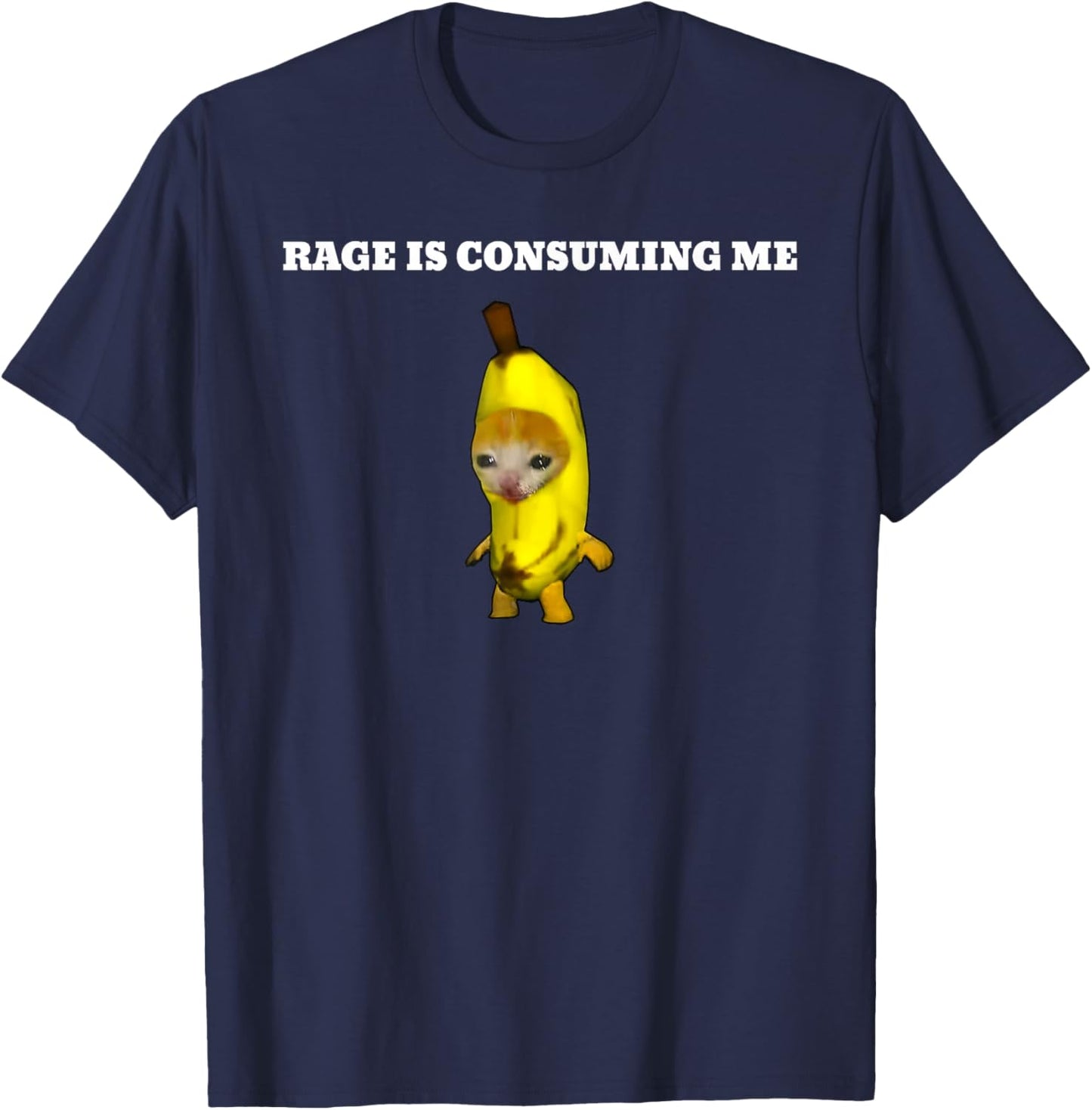 Rage Is Consuming Me Cat Meme T-Shirt - T-Shirt | Navy