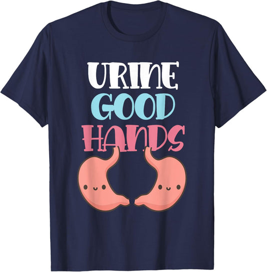 Funny Pun Urine Good Hands T-Shirt - T-Shirt | Navy