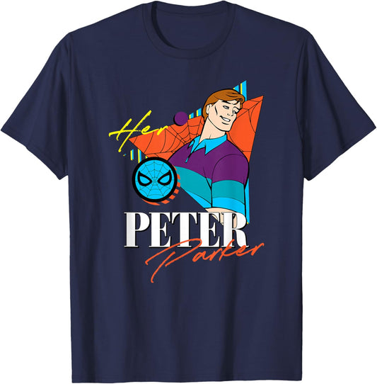 Marvel Spider-Man Retro Couples Matching Her Peter Parker T-Shirt - T-Shirt | Navy