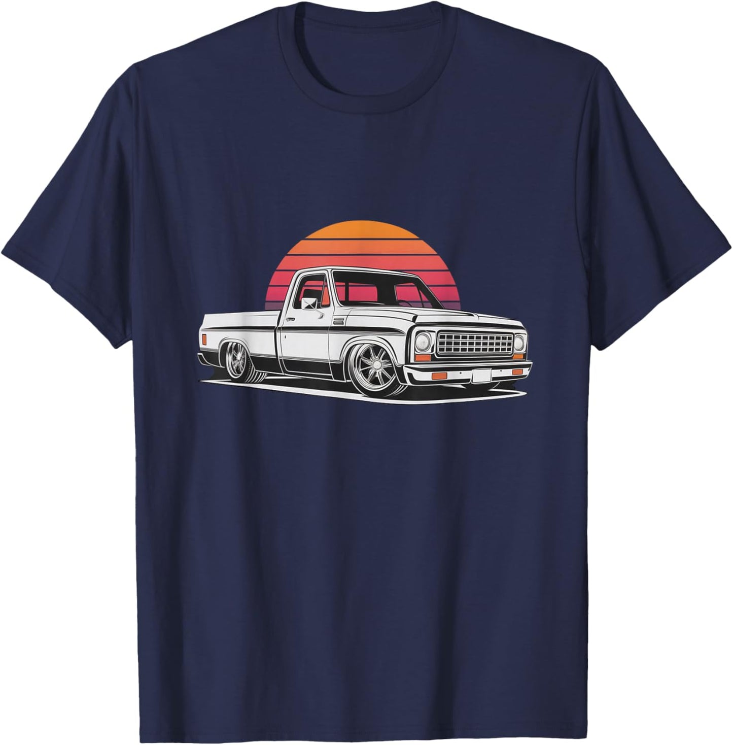 Vintage 73-87 Mini C10 Truck Slammed Graphic Dad Gag Father T-Shirt - T-Shirt | Navy