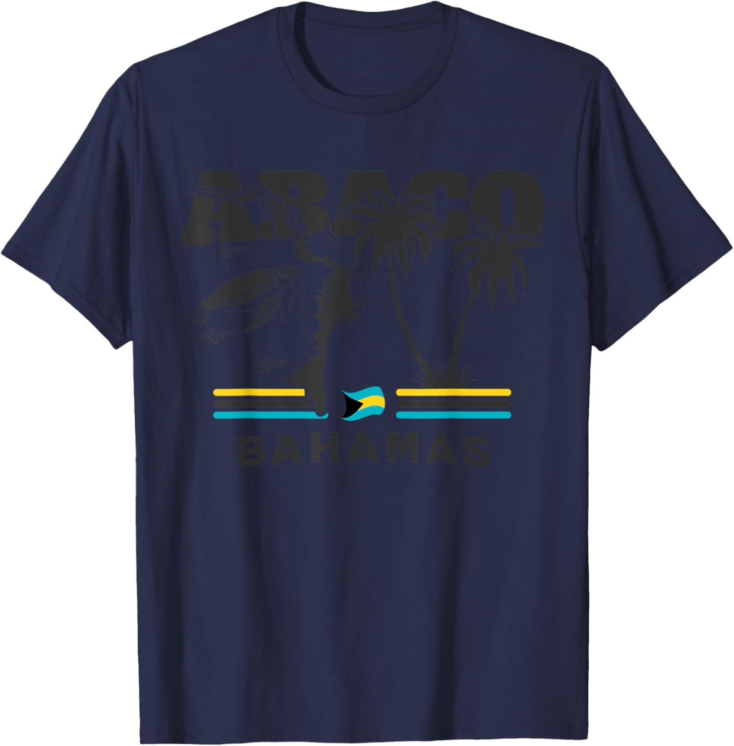 Bahamas Souvenir : Abaco Bahamas Flag Bahamas Independence T-Shirt - T-Shirt | Navy