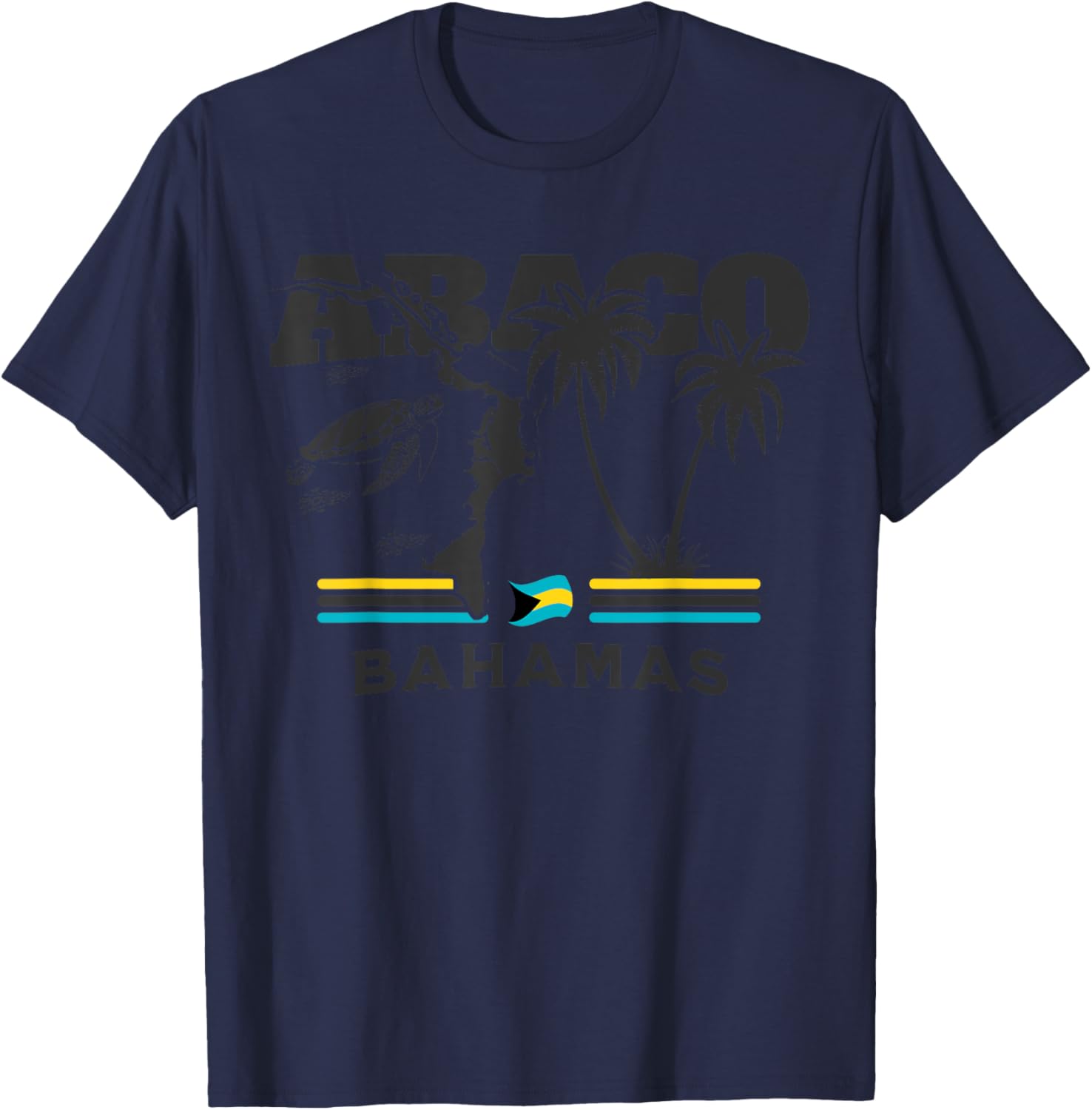 Bahamas Souvenir : Abaco Bahamas Flag Bahamas Independence T-Shirt - T-Shirt | Navy