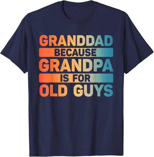 Granddad Art For Grandpa From Grandkids Fathers Day Granddad T-Shirt - T-Shirt | Navy