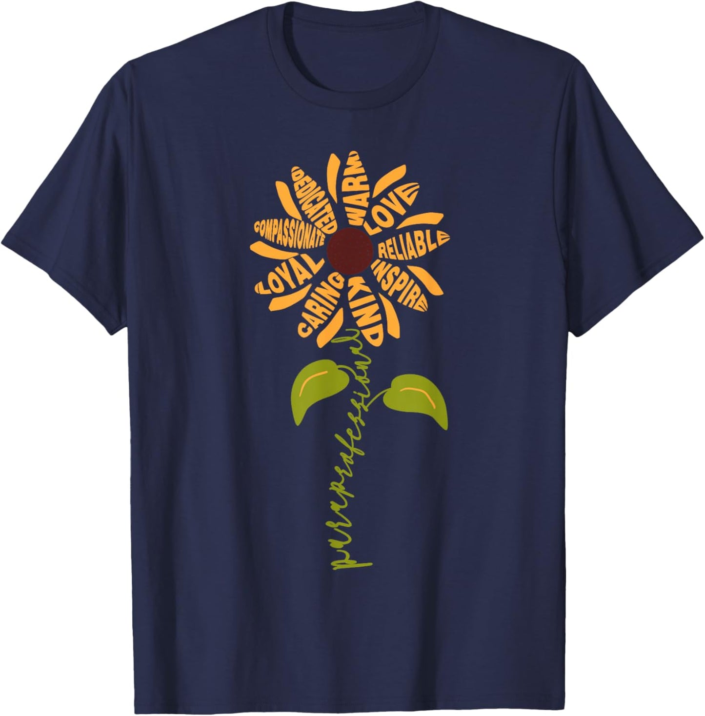 Paraprofessional para Sunflower Teacher Back to School T-Shirt - T-Shirt | Navy