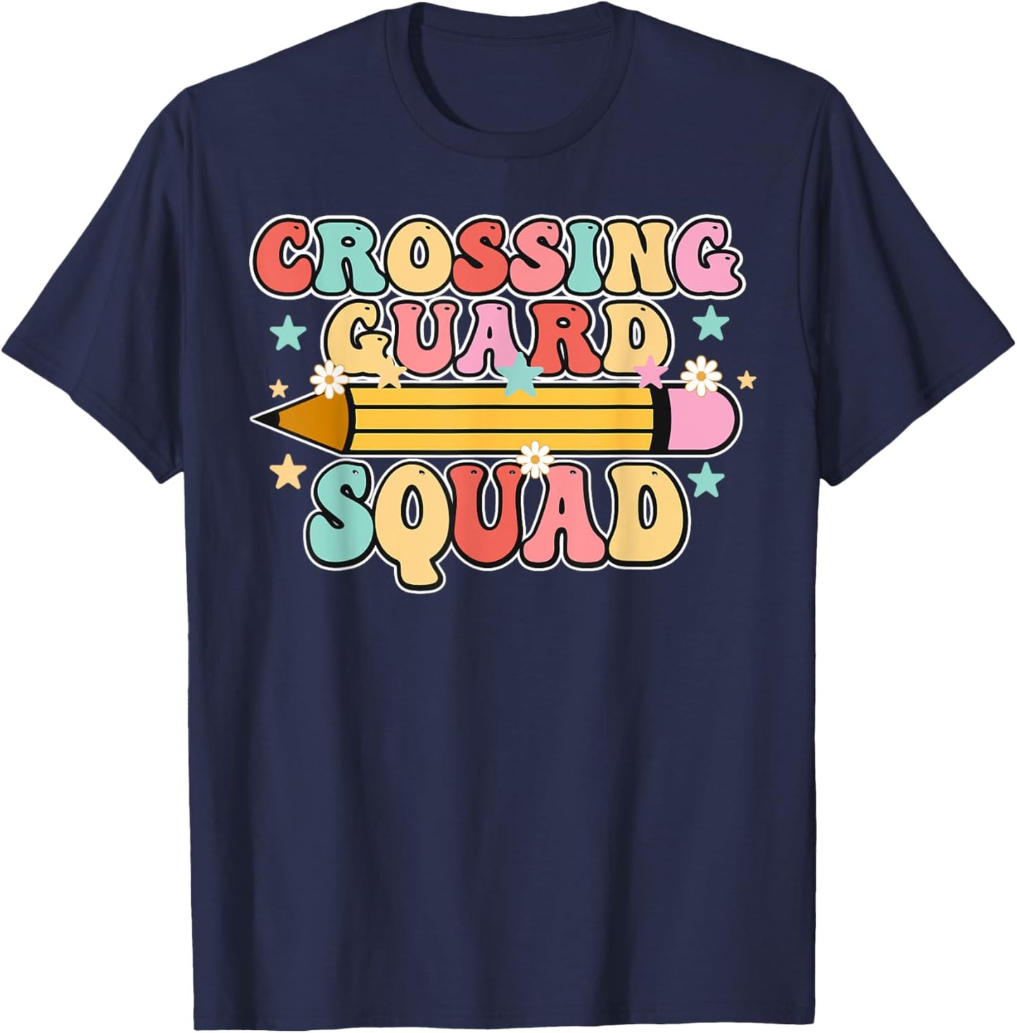 School Crossing Guard Retro Back to School Cool Appreciation T-Shirt - T-Shirt | Navy