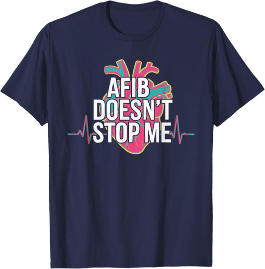 Atrial Fibrillation Medical Heart Disease Arrhythmia T-Shirt - T-Shirt | Navy