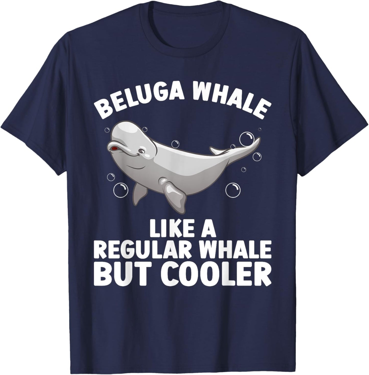 Funny Beluga Whale Art Women Kid Toddler Whale Lover T-Shirt - T-Shirt | Navy