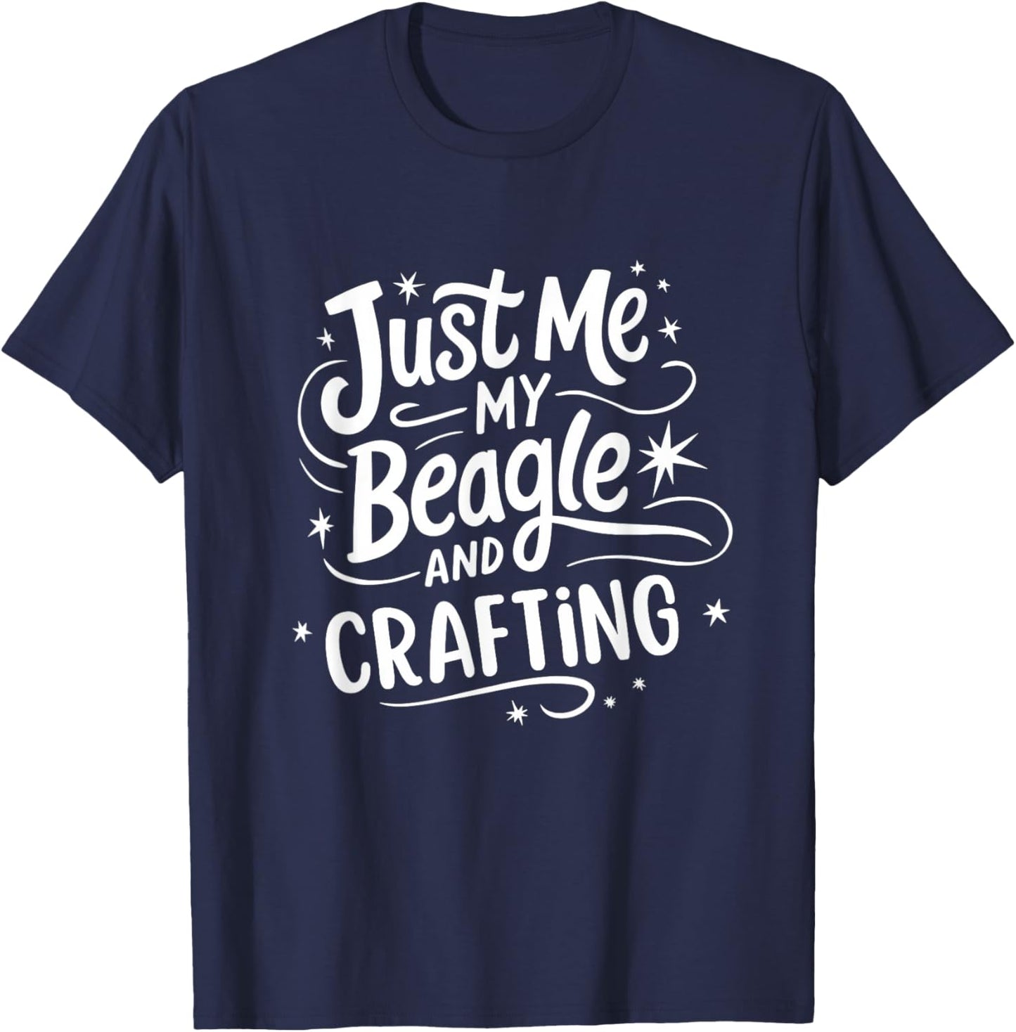 Beagle Mom Owner Loves Crafting Dog Lover T-Shirt - T-Shirt | Navy