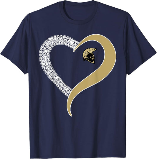 Sycamore Spartans Logo Diamond Heart HS T-Shirt - T-Shirt | Navy