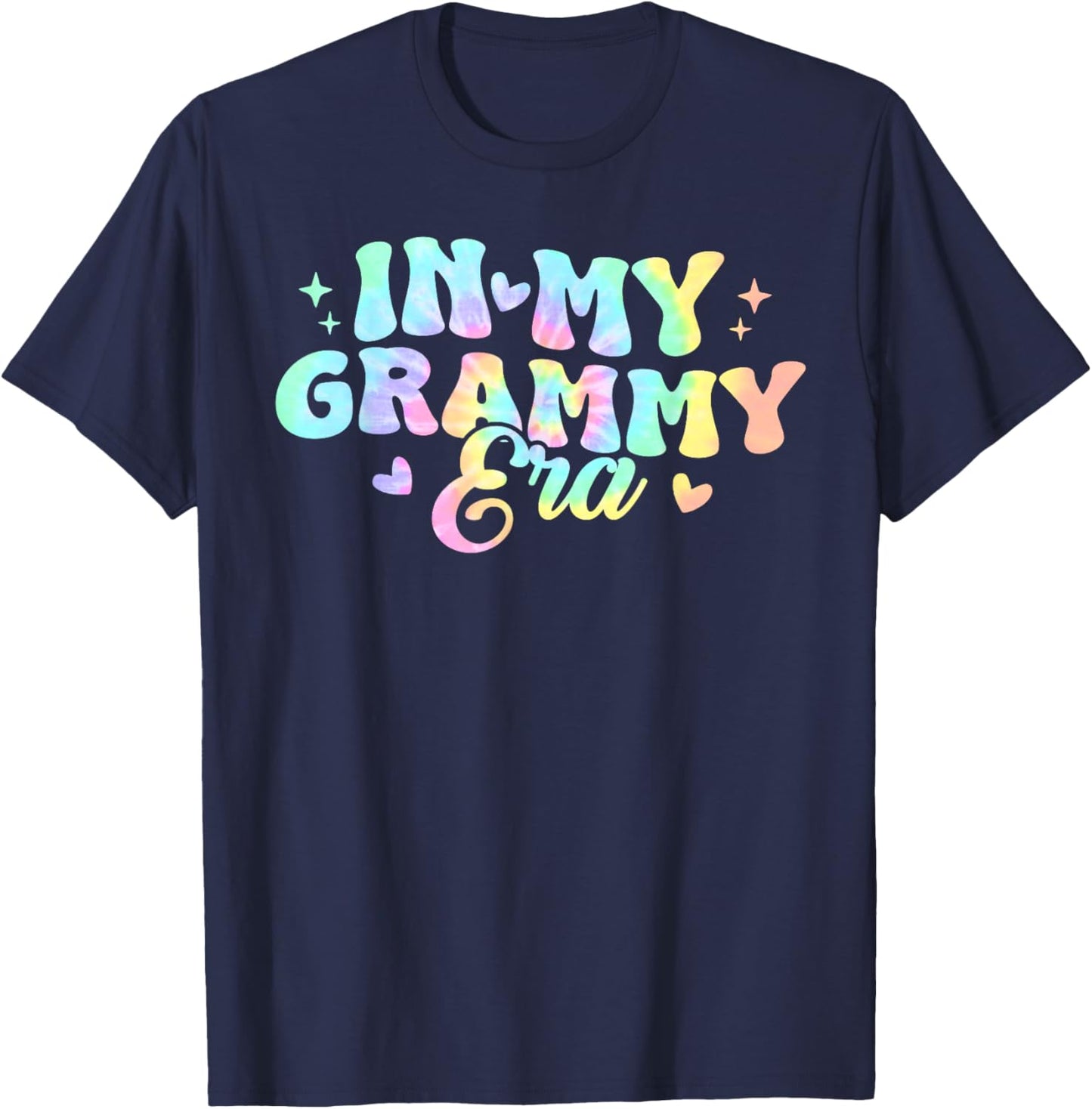 Retro Groovy In My Grammy Era Tie Dye T-Shirt - T-Shirt | Navy