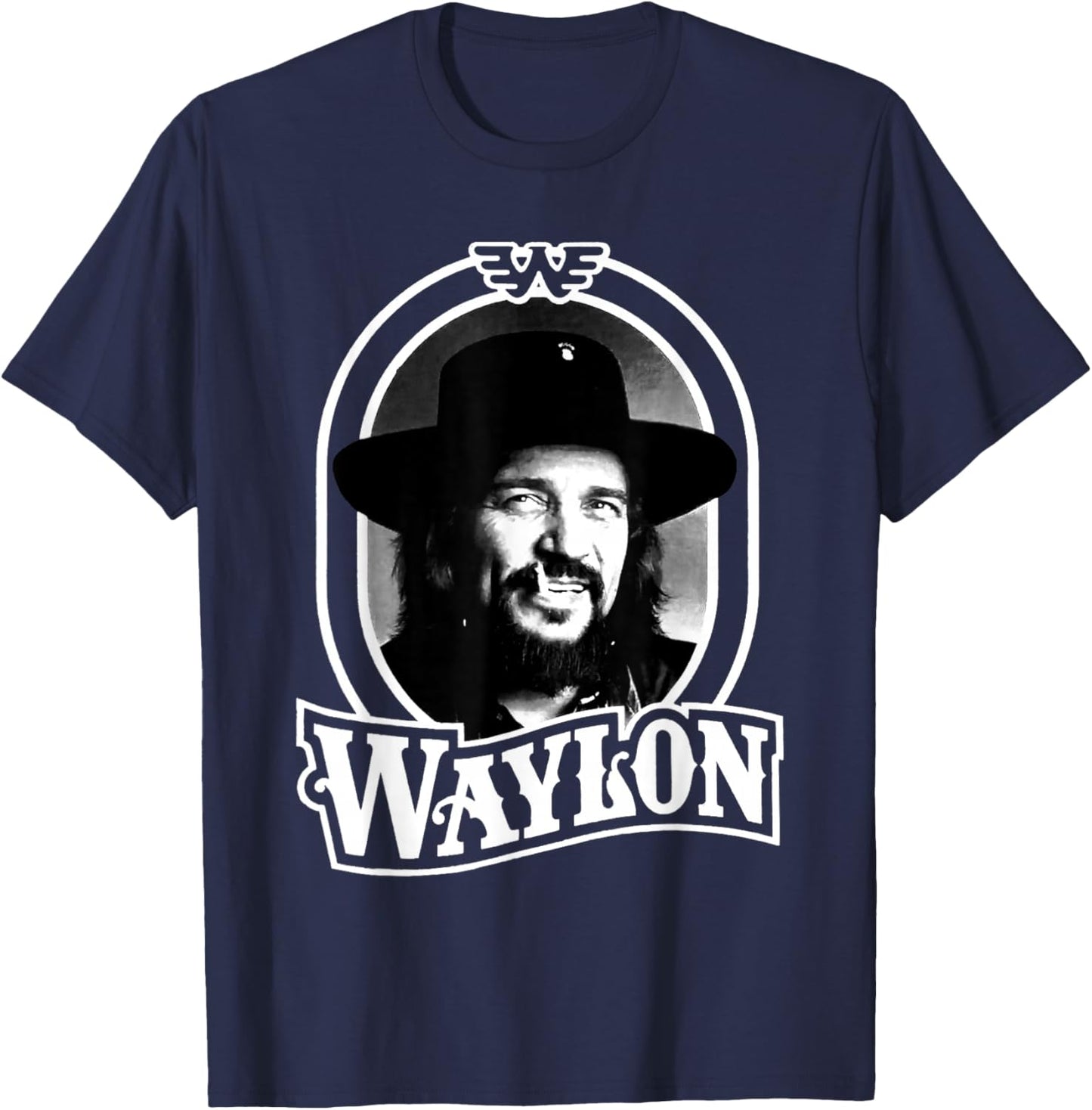 Waylon Jennings - Official Merchandise - Waylon 79 T-Shirt - T-Shirt | Navy