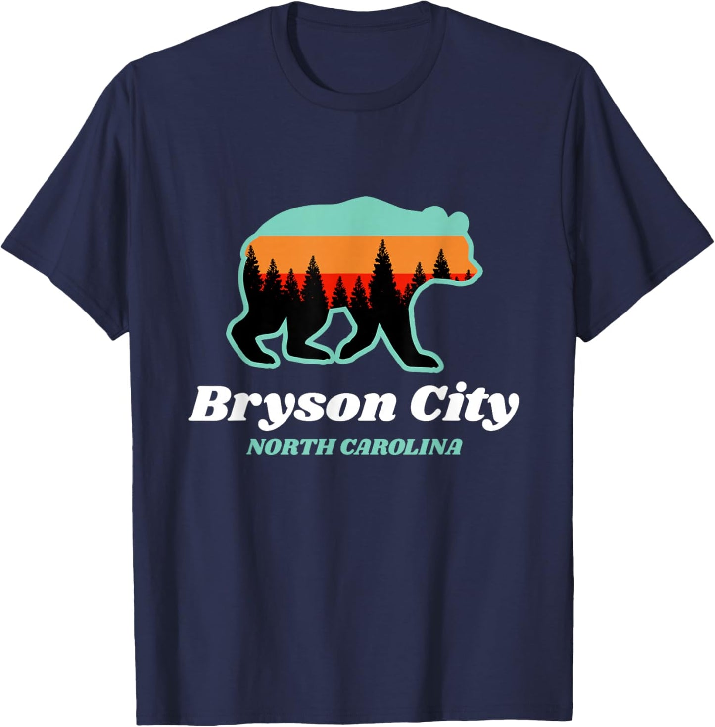 Bryson City North Carolina Bear Mountains Country T-Shirt - T-Shirt | Navy