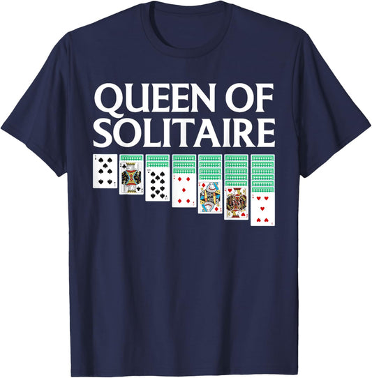Cool Solitaire Art Girl Solitaire Player Solitaire T-Shirt - T-Shirt | Navy