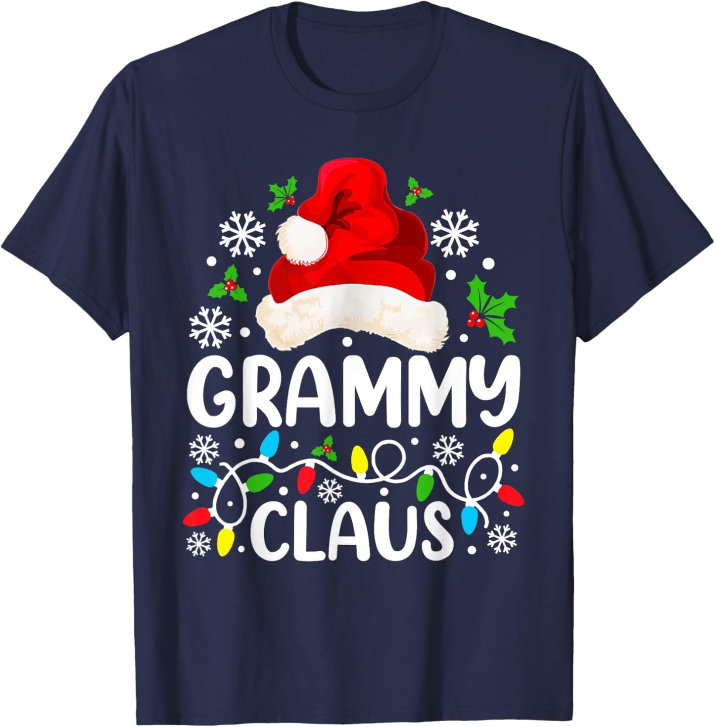 Grammy Claus Funny Christmas Family Matching Grandma T-Shirt - T-Shirt | Navy