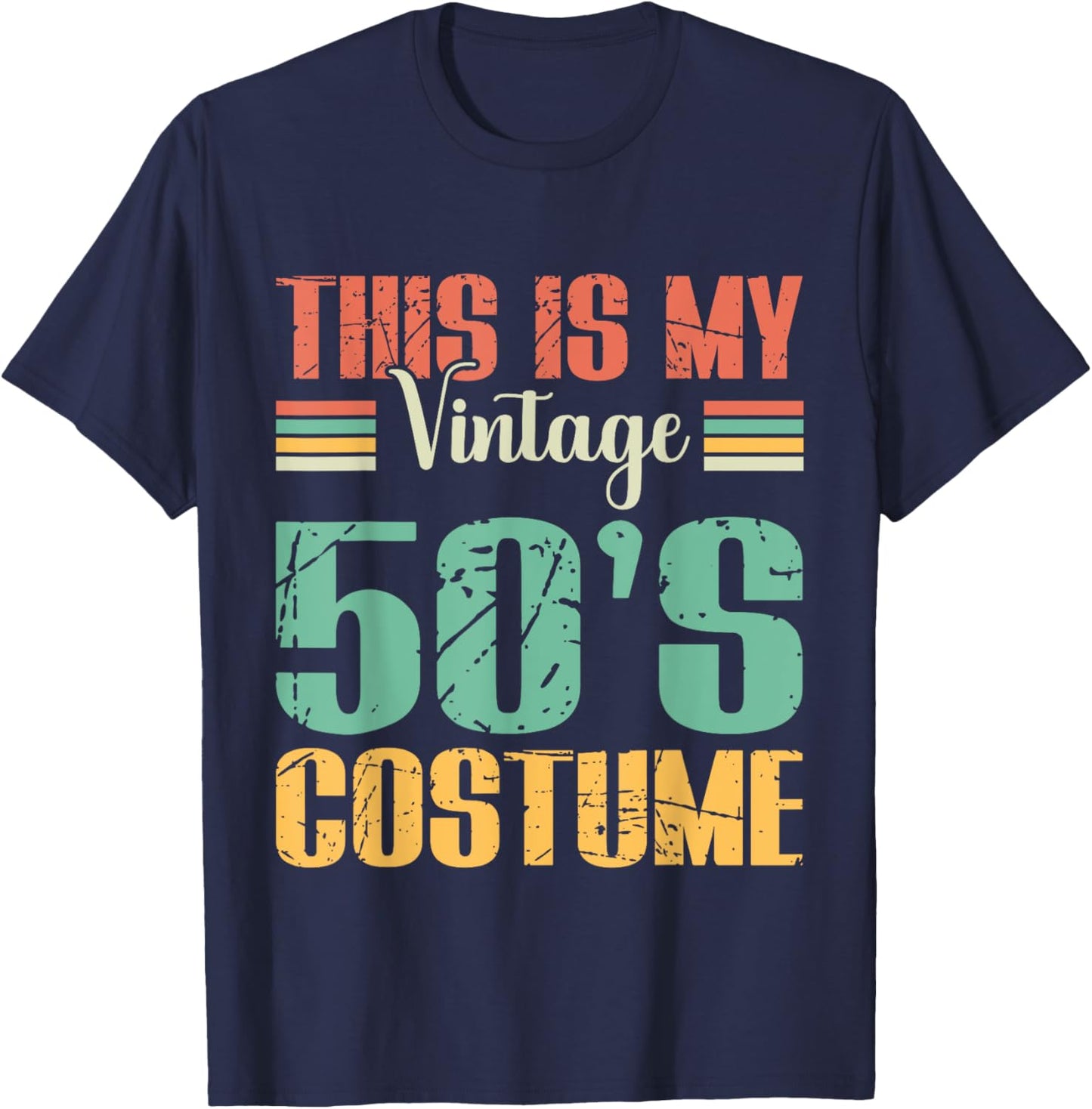 This Is My 50s Costume Retro Vintage Party T-Shirt - T-Shirt | Navy