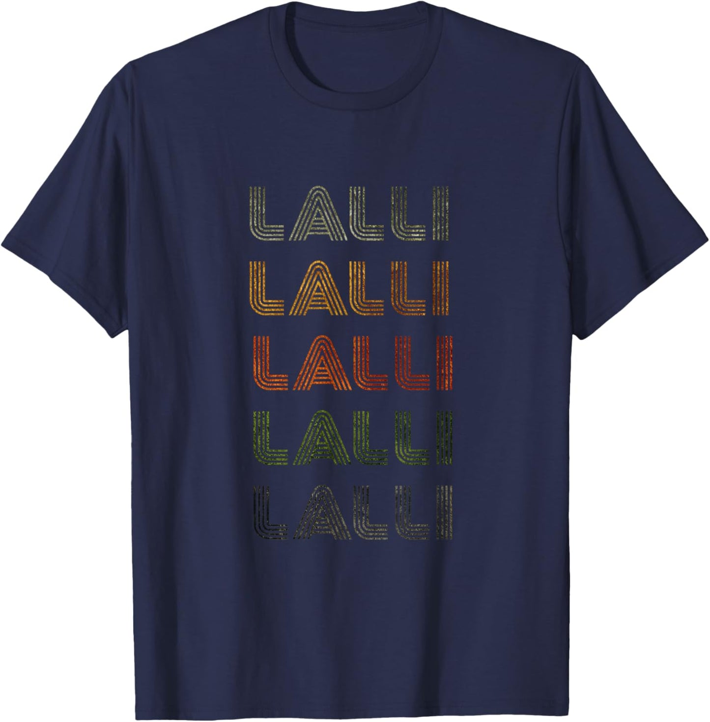 Love Heart Lalli Grunge Vintage Style Black Lalli T-Shirt - T-Shirt | Navy