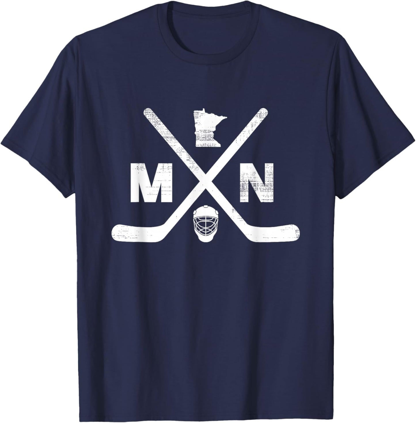 State of Minnesota Hockey Vintage T-Shirt - T-Shirt | Navy