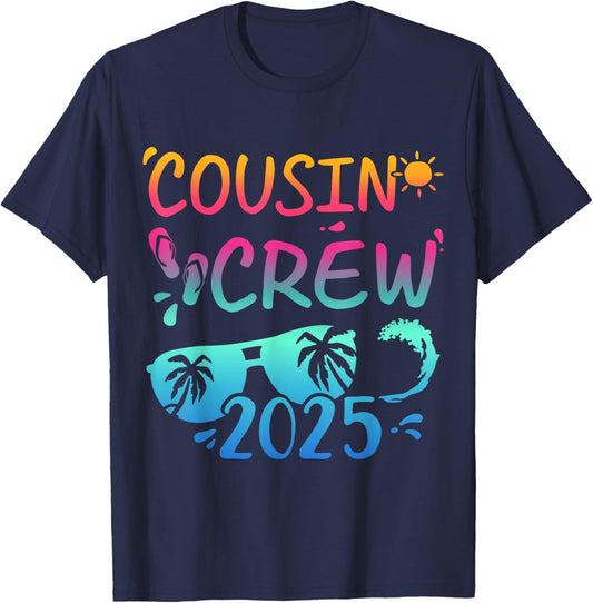 Cousin Crew 2025 for Summer Vacation Holiday Family Camp T-Shirt - T-Shirt | Navy