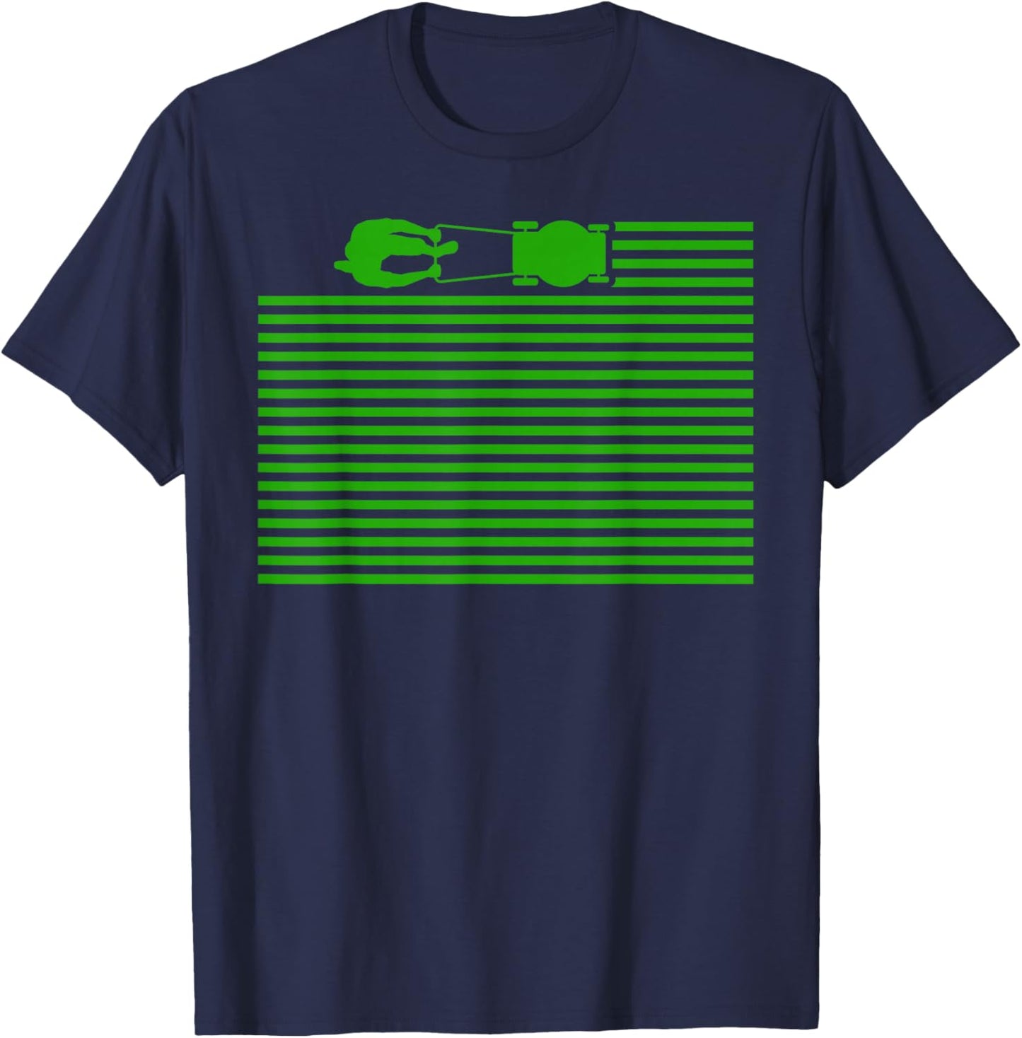 Lawn Care Stripes Funny Gardener Lawn Mower Lovers Outfit T-Shirt - T-Shirt | Navy