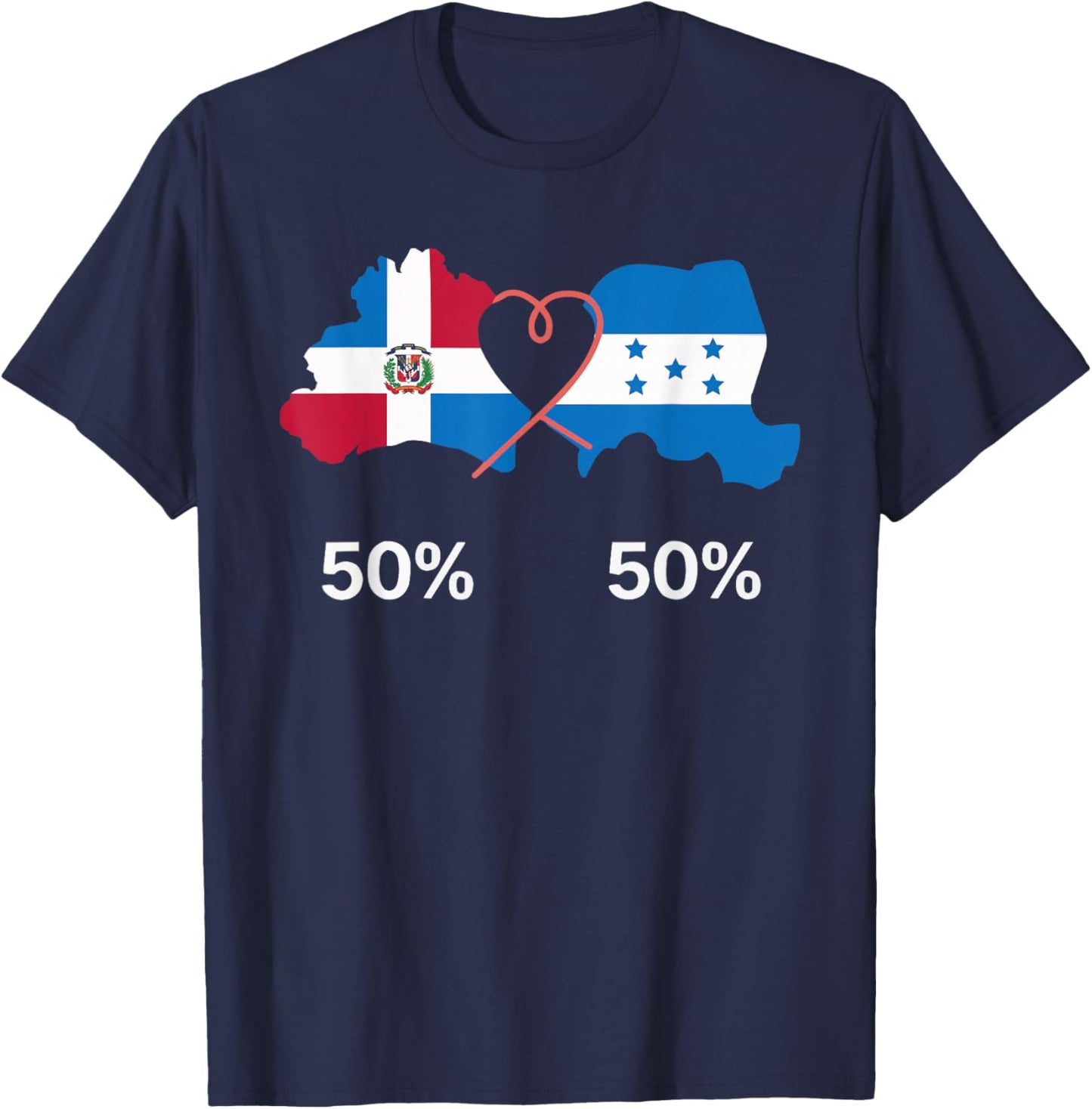 Half Dominican Half Honduran Dominican Republic Honduras T-Shirt - T-Shirt | Navy