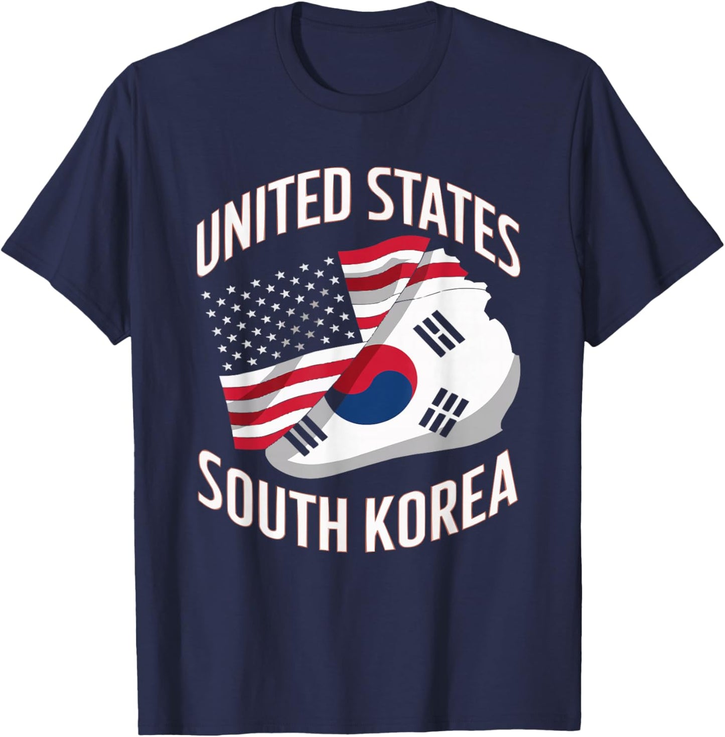 Half American Half Korean USA Flag South Korea America T-Shirt - T-Shirt | Navy