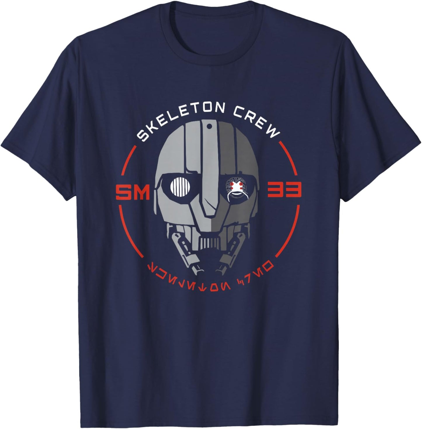 Star Wars Skeleton Crew SM-33 Intrepid Droid Center Stamp T-Shirt - T-Shirt | Navy