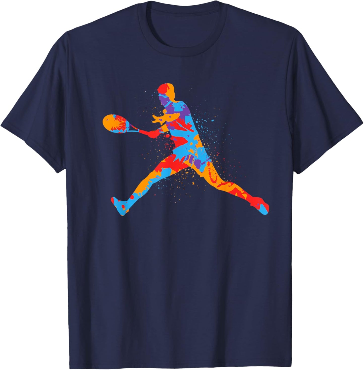 Colorful Tennis Player Men Kids Boys Tennis T-Shirt - T-Shirt | Navy