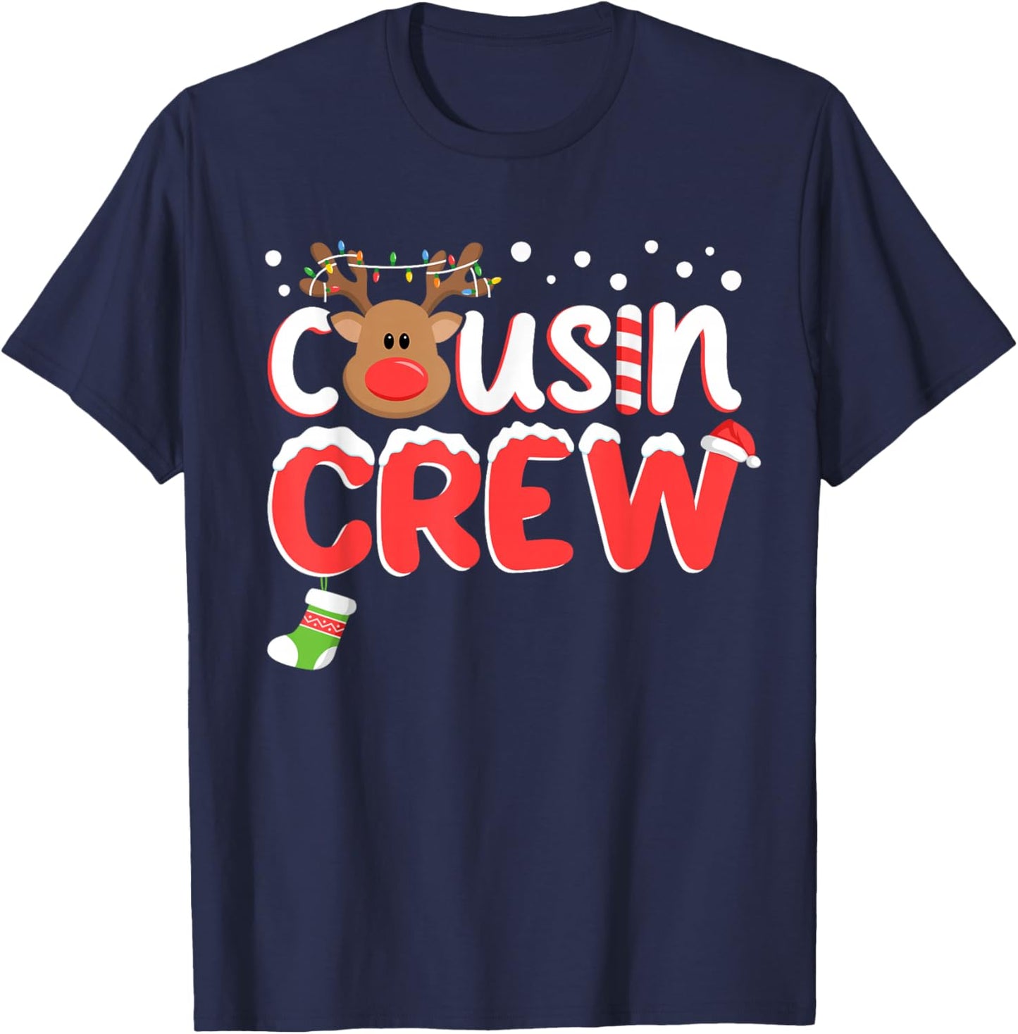 Cousin Crew Christmas Kids Cousins Christmas Matching Family T-Shirt - T-Shirt | Navy
