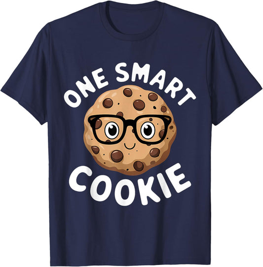 One Smart Cookie Funny Chocolate Chip Cookie T-Shirt - T-Shirt | Navy