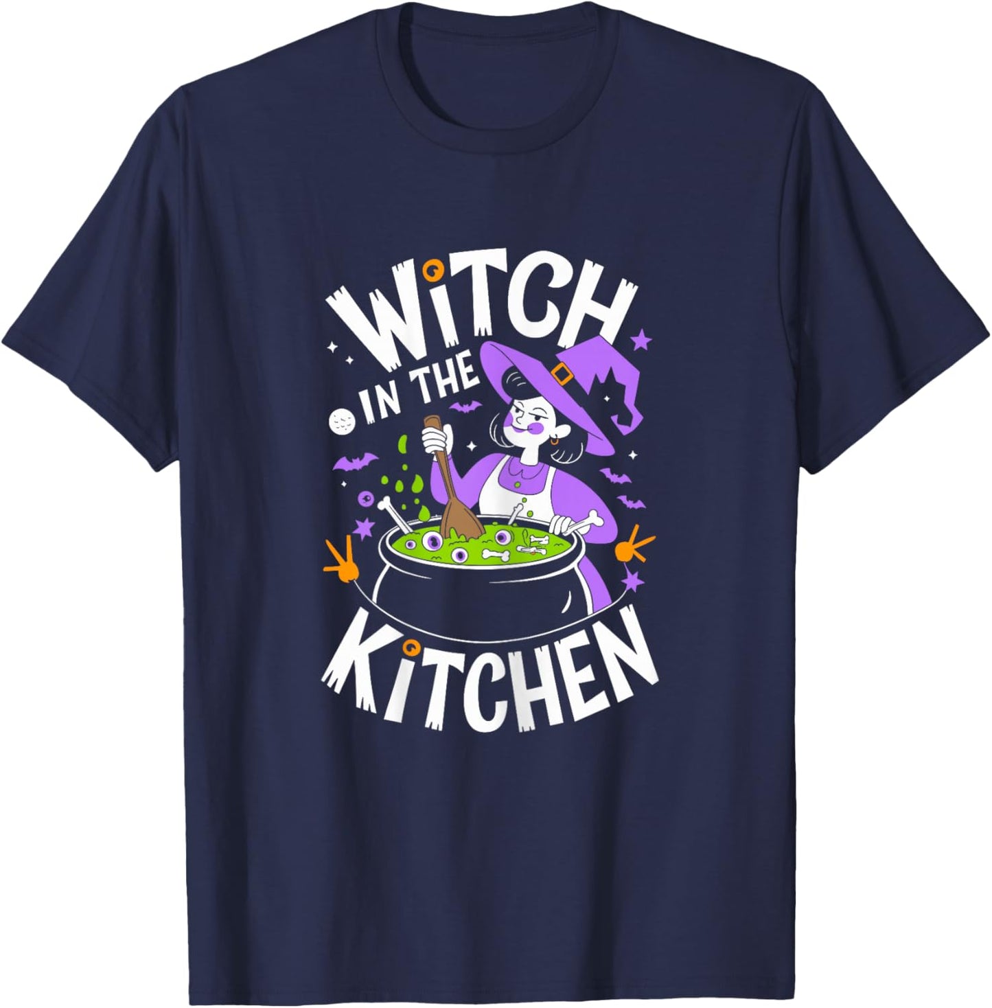 Witch in the Kitchen Halloween Shirt Lunch Lady T-Shirt - T-Shirt | Navy