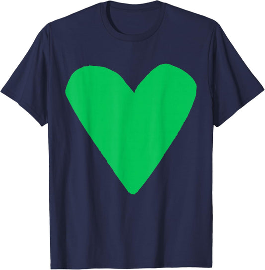 Cute Green Heart T-Shirt - T-Shirt | Navy