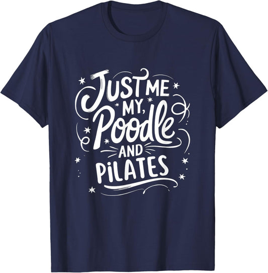 Poodle Mom Owner Loves Pilates Dog Lover Women T-Shirt - T-Shirt | Navy
