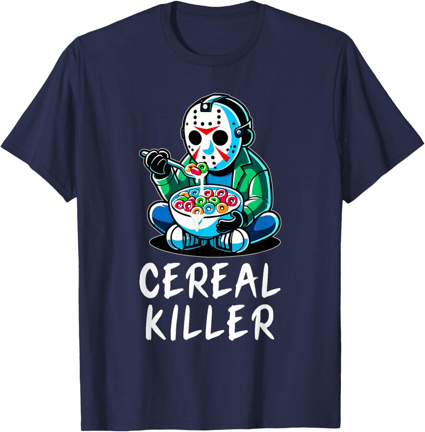 Halloween Spirit Funny Halloween Character Breakfast Cereal Killer Gift -Adults Black T-Shirt - T-Shirt | Navy